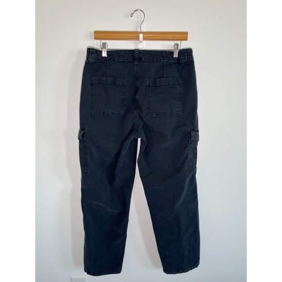 American Eagle Jeans Womens 12 Black Cargo Y2K Street Stretch Elastic Waist - Picture 4 of 12